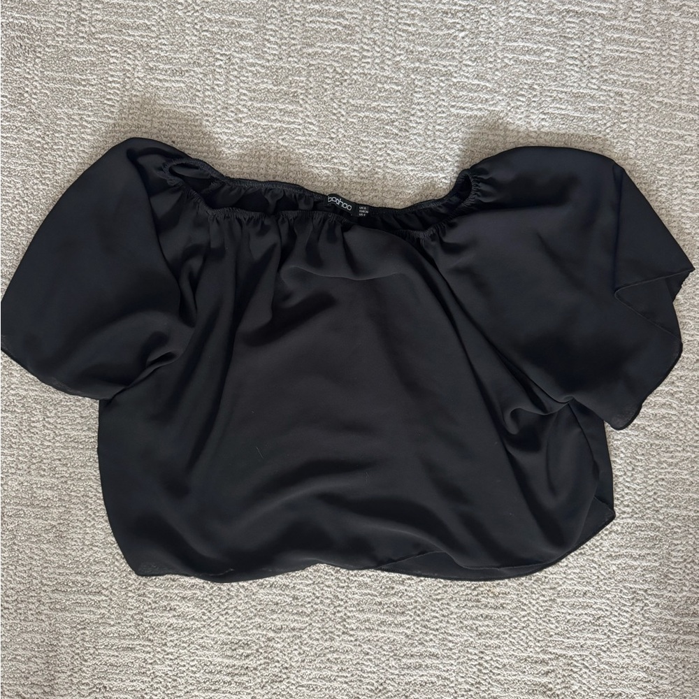Black Off the Shoulder Boohoo Top